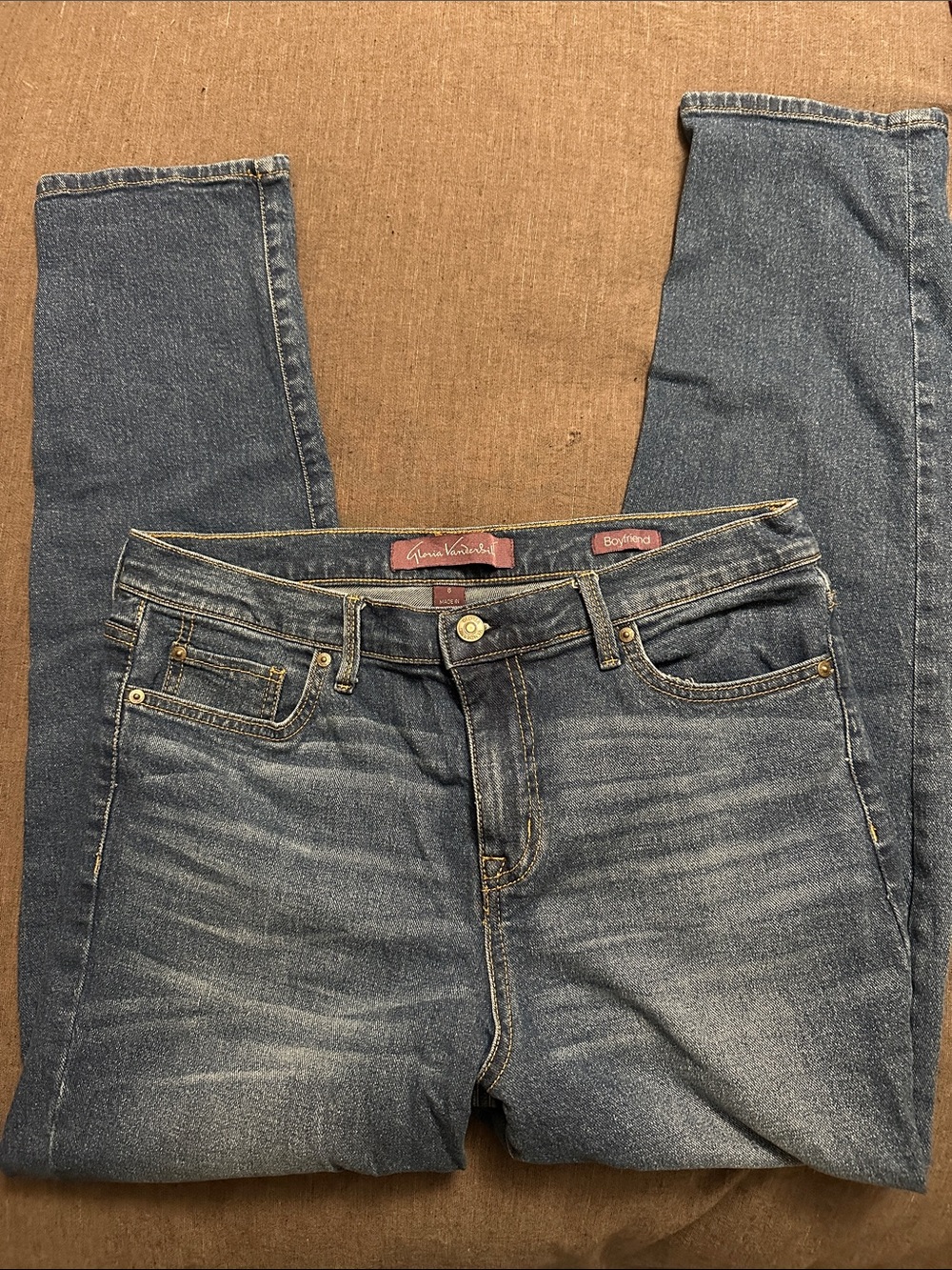 Gloria Vanderbilt Boyfriend Jeans - Faded Blue